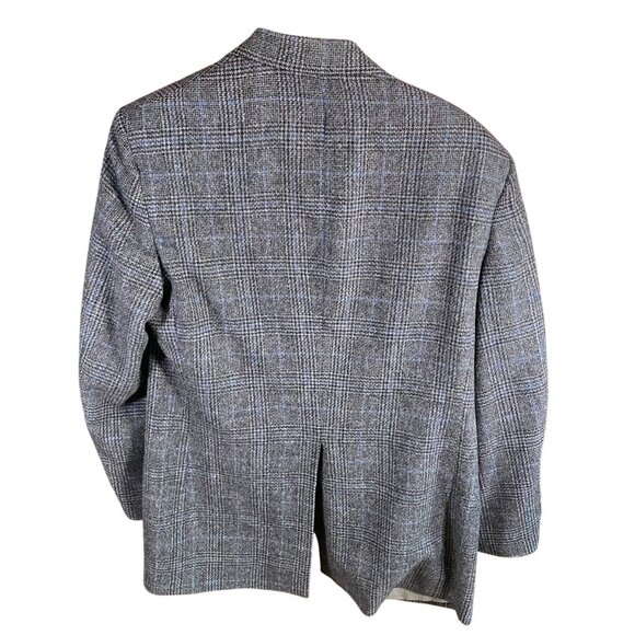 Lord & Taylor Fifth Avenue Collection Mens Blazer Jacket 40R Camel Hair Plaid - Picture 2 of 16